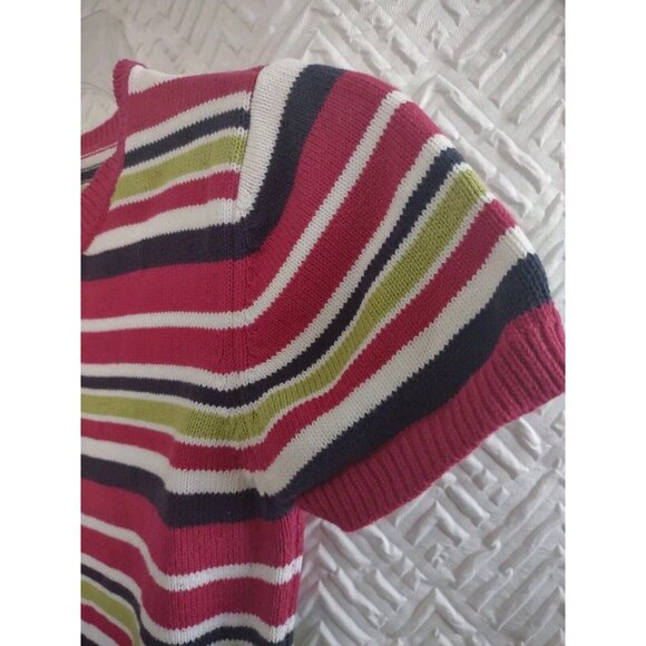 Crazy 8  ~ Girls Short Sleeve Tie Sweater ~ Pink Striped - XL (14) Darling! - Picture 5 of 7